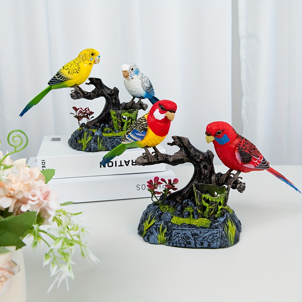 1 Box of Simulated Parrot Toys, Simulated Birds, Electronic Pets, Birds with Movable Heads And Wings, Making Bird Calls, Desktop Decorations, Christmas Gifts, Halloween Gifts, Birthday Gifts (Excluding Batteries, Color And Style Random)